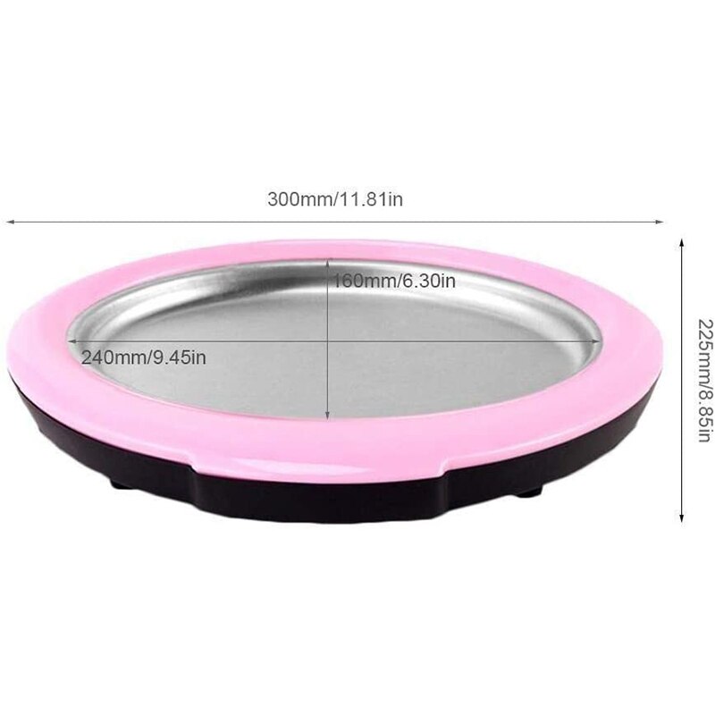 Máquina de hacer helados laminados-sartén para hacer helados instantáneos con 2 espátulas, máquina de hacer helados redondos de punto dulce para niños