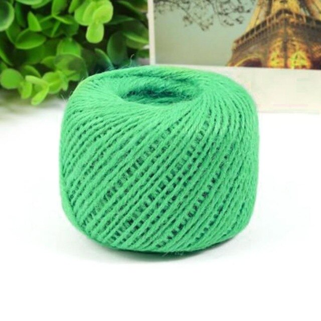 30M/Roll Natural Burlap Hessian Jute Twine Cord Hemp Rope Party Valentine Wrapping Cords Thread DIY Packaging Supplies: light green