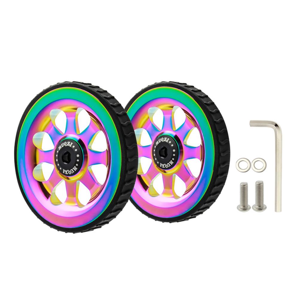 1 Pair Folding Fahrrad Easywheel Für Brompton Aluminium Legierung CNC Easywheel Ultraleicht Versiegelt Lager Push Räder Radfahren Teile: Color
