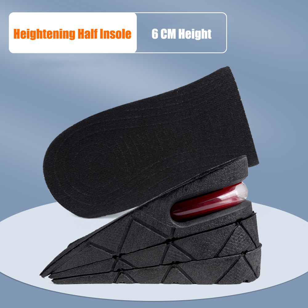 3-7.5cm Height Increase Insoles for Men Women Feet Heel Lift Inserts Height Adjustable Shock Absorption Heightening Shoe Pads: 6cm Half Insoles