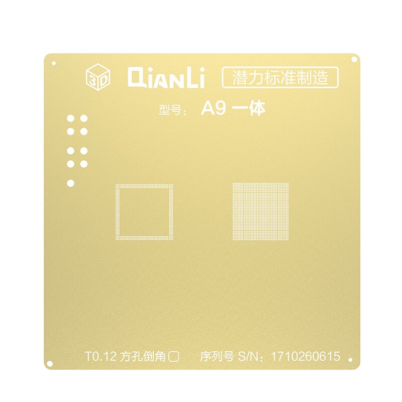 Qianli Toolplus 3D Gold Bga Stencil Ic Tin Netwerk Planten Mesh Voor Telefoon 6 Naar Iphone 8P Ic Cpu reparatie