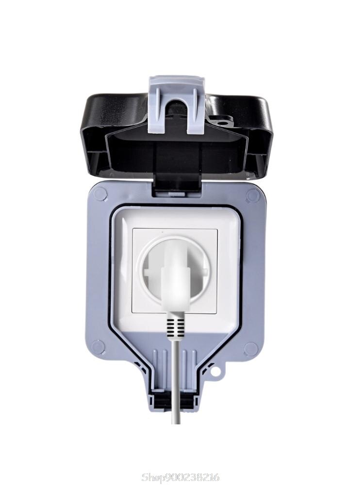 External Outdoor IP66 1 Slot Wall Socket Dustproof Surface-Mounted Protective Contact Weatherproof Adapter S27 20