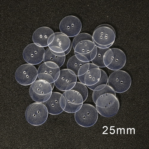 9-25mm plastic Resin Sewing Buttons Scrapbooking Round Lucency Two Holes Botones Bottoni Botoes Transparent Clear accessories: 25mm 30pcs