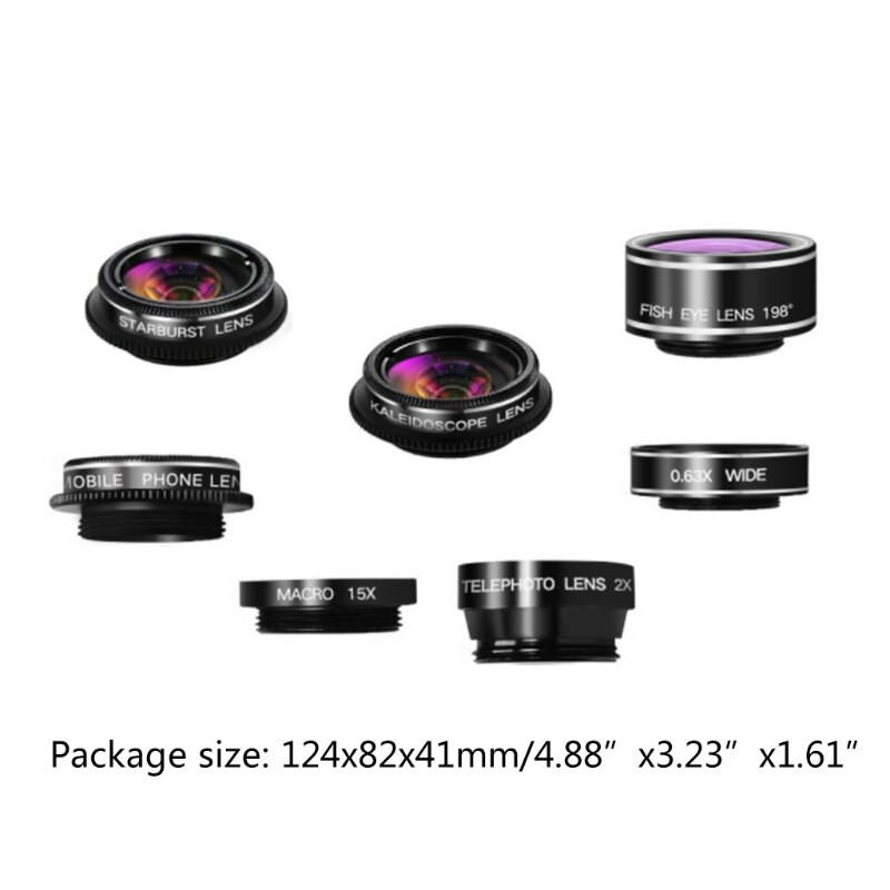 7 In 1 Telefoon Camera Lens Kit Groothoek/Fisheye Lens Speciale Effecten Lens Kit Voor Smartphones/En-Roid Telefoons Camera T84C