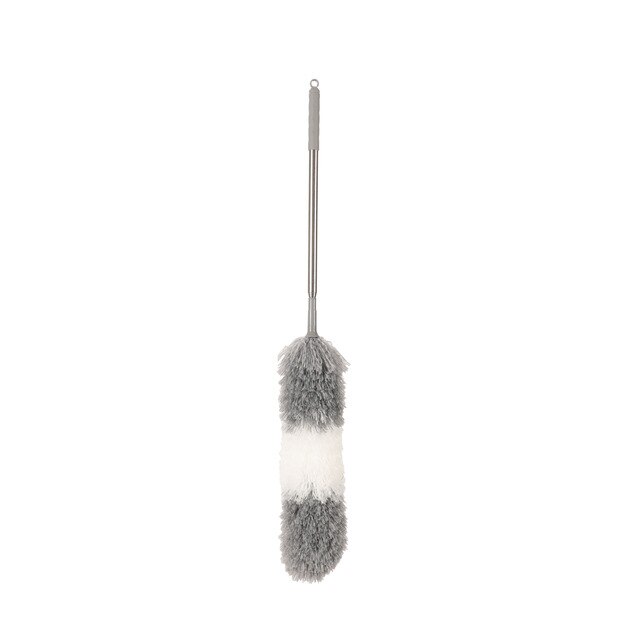Mikrofiber teleskopdamm utdragbar 100 "böjbar huvudstång av rostfritt stål för hushållsrengöring infällbar mjuk borste: Default Title