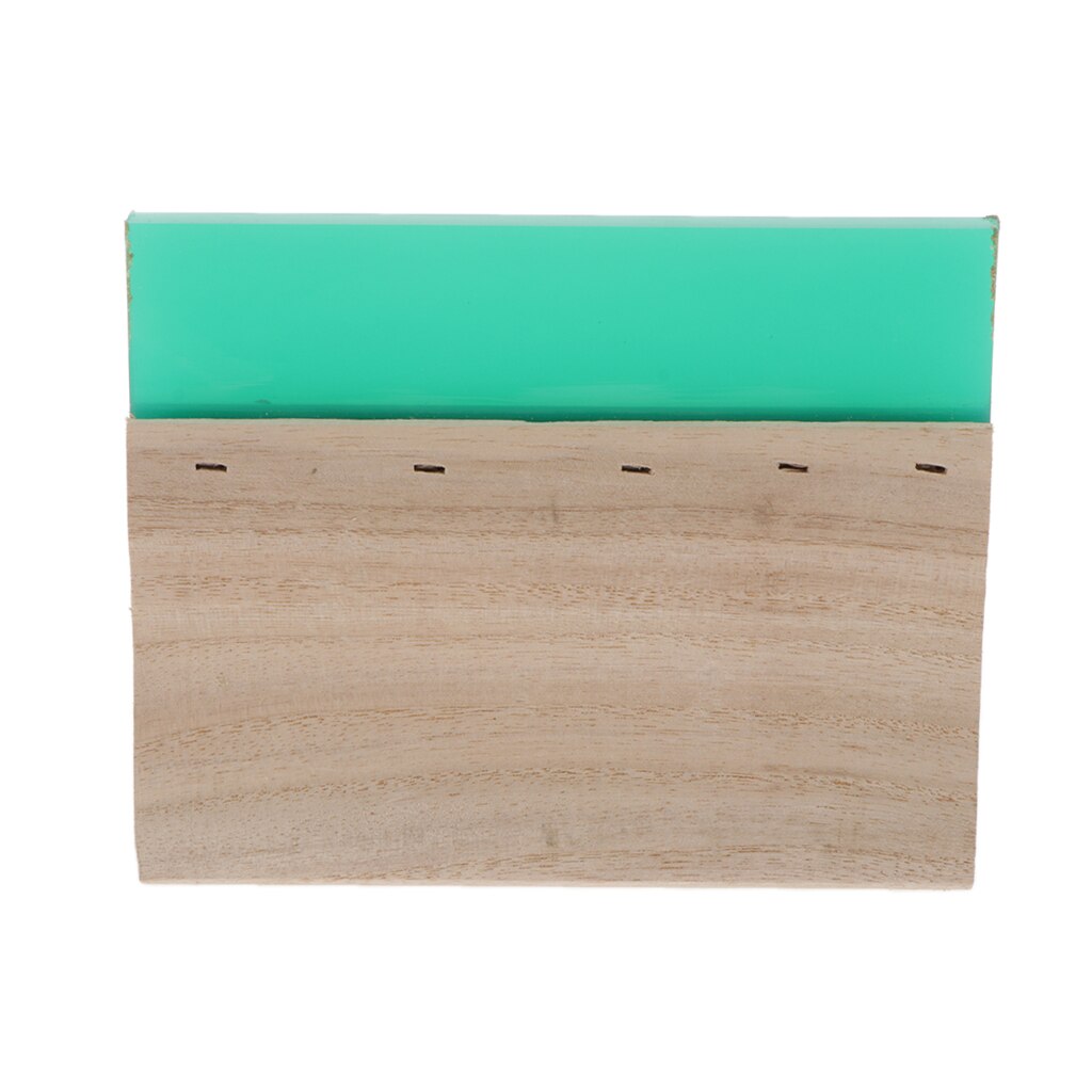 1 Pieces Screen Printing Squeegee Wearproof Silk Wooden Handle Ink Scraper: green 15cm