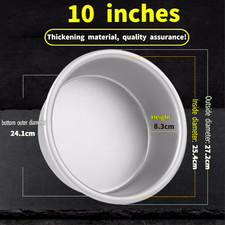 Auddemg ronde bakvorm, 4-delige ( 10/15/20/26 cm), professionele geanodiseerde aluminium taartpan met losse bodem, geschikt voor Chiffon-koek en Sponge-koek, zilver