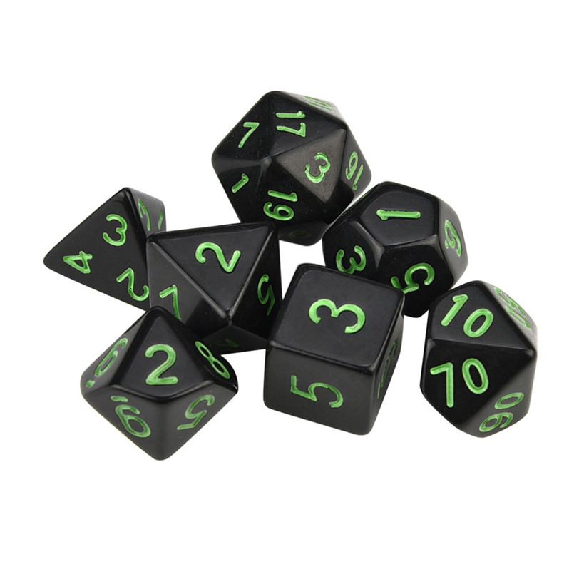 7pcs dices in one set brand dnd dice sets resin polydice dados dnd game lovers TRPG dados de rpg perfect 30A20