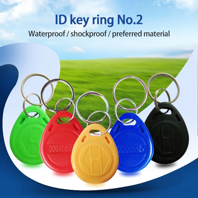 100pcs RFID Tag Access Control Card No.2 ID Keychain Community Access Card 125KHz Proximity Key Fob Access Control Smart Card