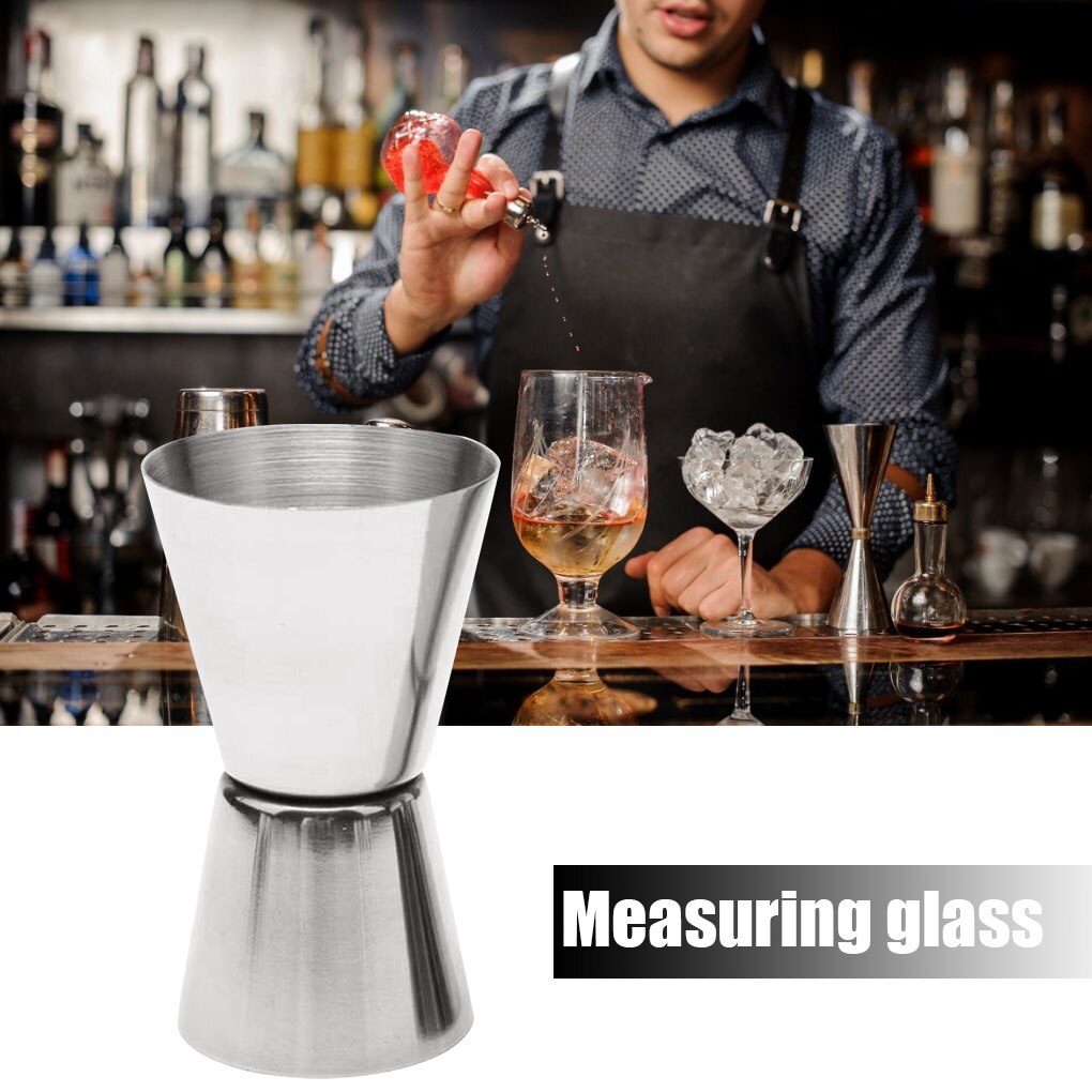 Stainless Steel Dual/Single Shot Measure Cup Pub Jigger Cocktail Drink Measure Cup