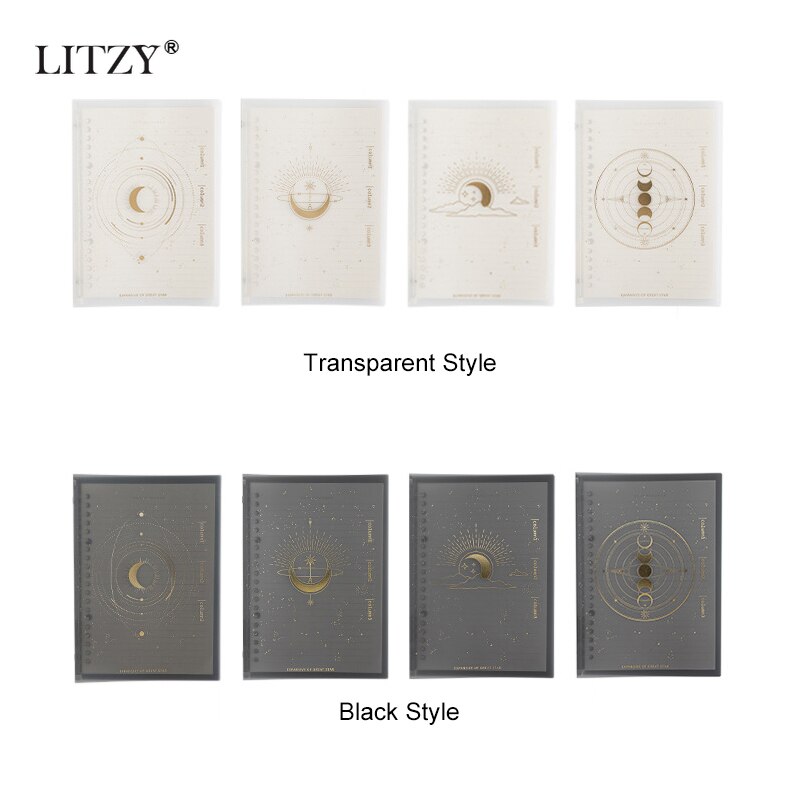 LITZY-Cuaderno de hojas sueltas B5, libreta lateral suave, planificador de diario, cuadernos de línea Horizontal transparente, papelería escolar y de oficina, 20 hojas