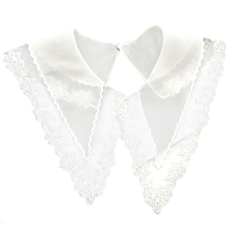 Yulakes Geborduurde Kant Hals Aanzet Kraag Inzetkraag Versiering Kant Kraag Applique Patches Trim Versiering Voor Jurk DIY Handwerk (zwart