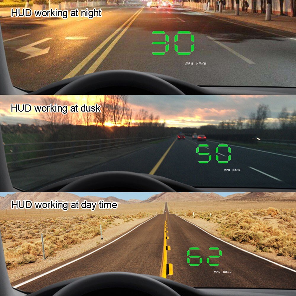 3.5 "Auto OBD2/Obd Hud Gauge Projector Head Up Display Snelheid Waarschuwing Digitale Auto Hud Screen Heads Up display Navigatie