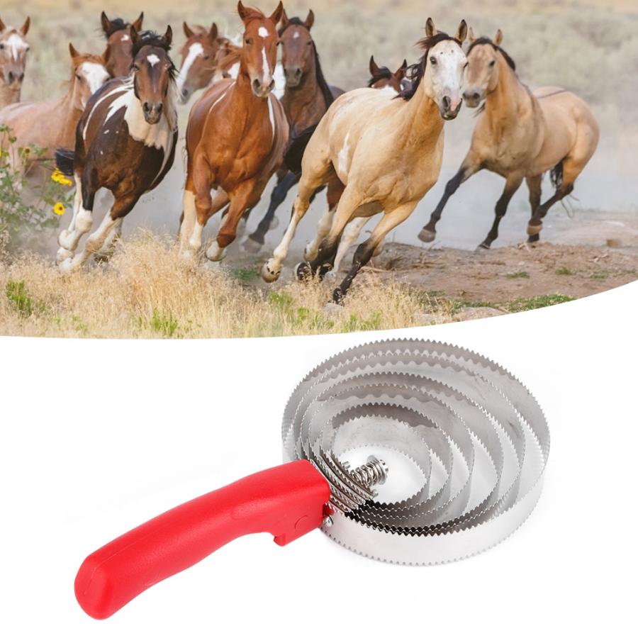 Rascador de pelo de vaca, artefacto para ganado y ovejas, caballos, ganado, cepillo para picazón, peine para pelo, caballo, acero inoxidable anillado