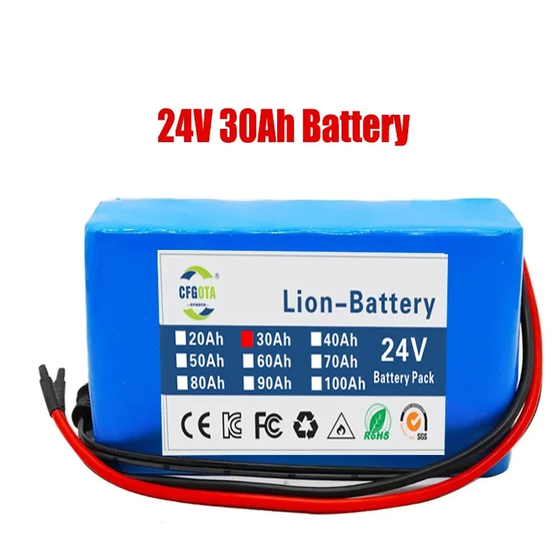 24V 6s2p lithium battery pack 5000mah 18650 rechargeable battery/mobile lithium-ion battery pack with charger: Silver