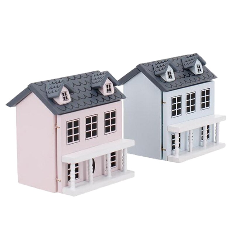 1:12 Dollhouse Miniatuur Houten Huisje Model Mooie Villa Poppenhuis Decor