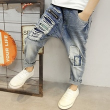 Abbigliamento per bambini 2021 autunno ragazzi buco jeans ragazzo pantaloni a matita primavera bambini casual leggings all'aperto pantaloni per bambini in denim