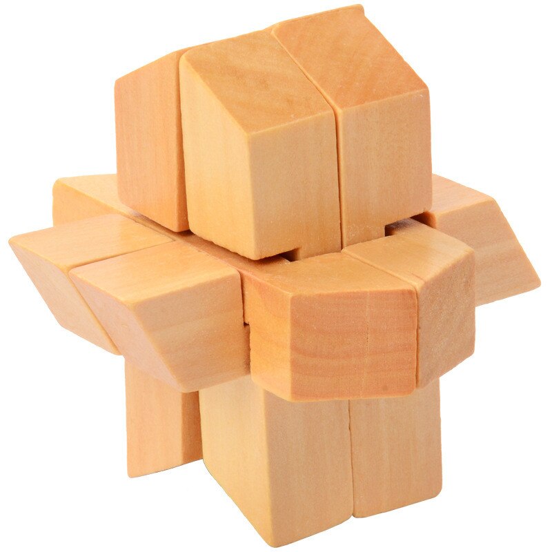 Juguete educativo tradicional chino Kong Ming Luban Lock, rompecabezas de madera 3D único, Cubo de madera intelectual clásico, divertido: 5