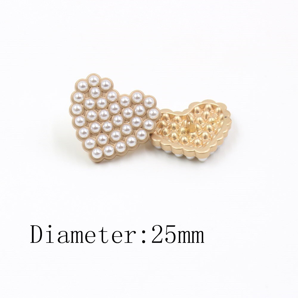 22mm 25mm 10 stk/parti perle metal knapper guld sweater frakke dekoration skjorte knapper tilbehør diy a -19512-471: A -19512-471