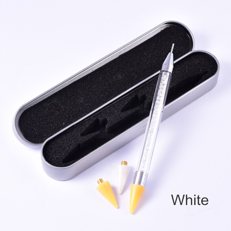 Crystal Pick Up Pencil Flatback Rhinestones Picking Up Tools DIY Beads Studs Picker Clothes Diamond Picker B1145: White with case