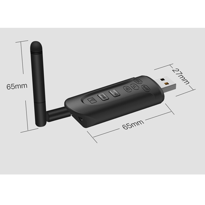 CSR8675 AptX HD/LL USB Bluetooth 5.0 Adapter for PC 3.5mm AUX Wireless Audio Transmitter for TV Desktop Laptop Two Link