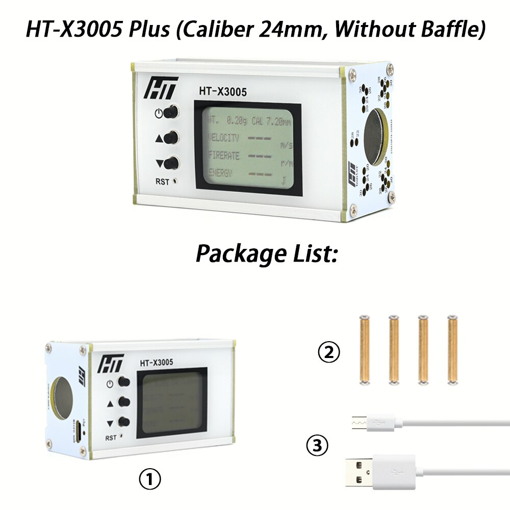 Anemometer for Shooting Speed Meter Ball Velocity Energy Measurement Shooting Chronograph Bullet Speed Tester: HT-X3005 Plus