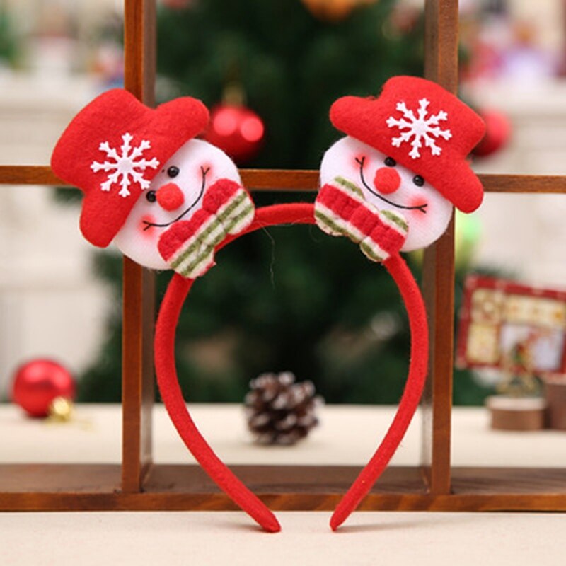 Christmas cartoon headband with lights party headband headband christmas hat christmas: Light Green