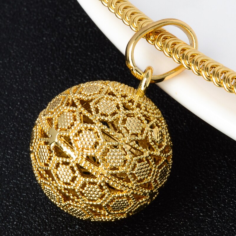 Sunny Sieraden Sets Hollow Bal Goud Geplant Oorbellen Hanger Ketting Voor Vrouwen Voor Wedding Party Classic Trendy