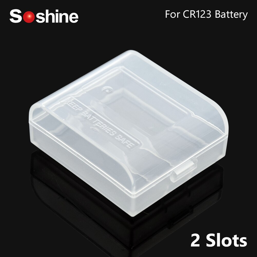 Elistooop Plastic Geval Houder Storage Box Cover Voor CR123 18350 9V 6F22 26650 Batterij Box Container Bag Case Organizer box Case: For 2Pcs CR123