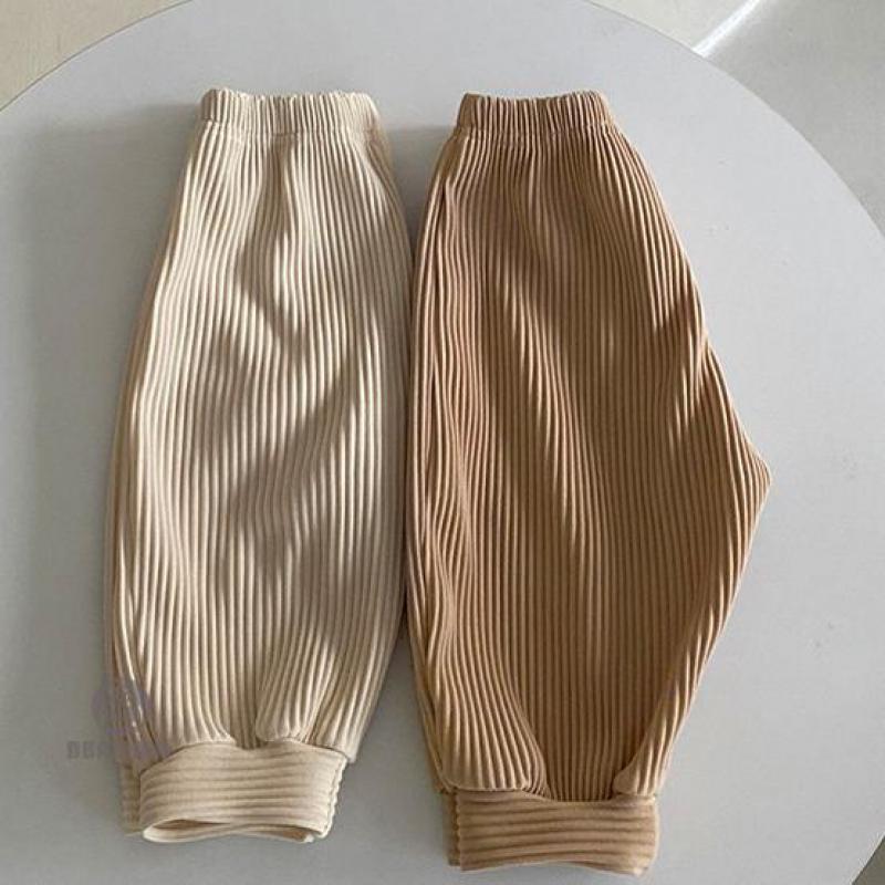 Bebê crianças moda com nervuras elástico calças longas meninos meninas casual manter quente crianças calças outono inverno todder exterior