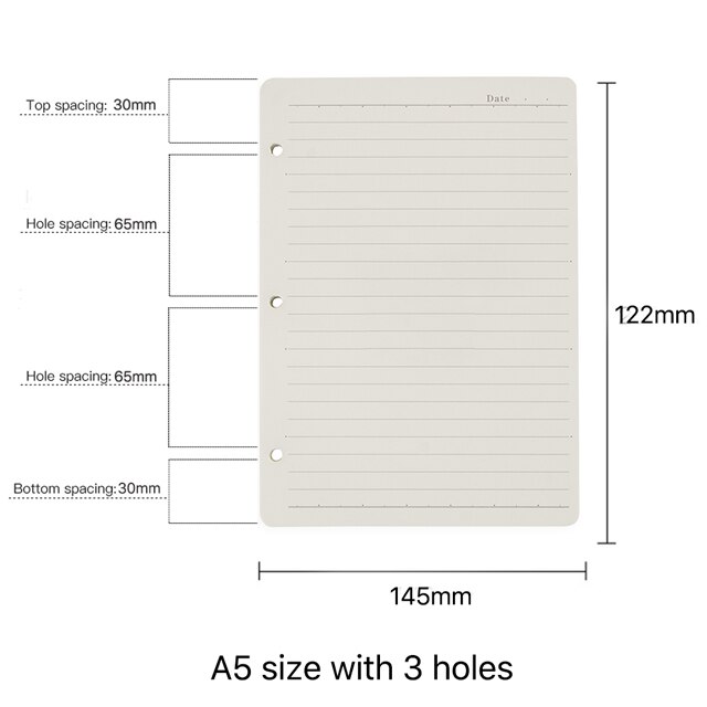 2 Pcs/lot A5 B5 Loose Leaf Notebook's Filler Papers 3 6 9 Holes Planner Filler kraft Papers Multi-functional Inner Pages: A5 with 3 holes