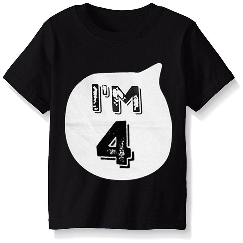 Nummer 1 2 3 4 Print Kids Tshirt Jongen Meisje T-shirt Voor Kinderen Peuter Jongen Kleding Top Tees meisje Verjaardag Wit Tee
