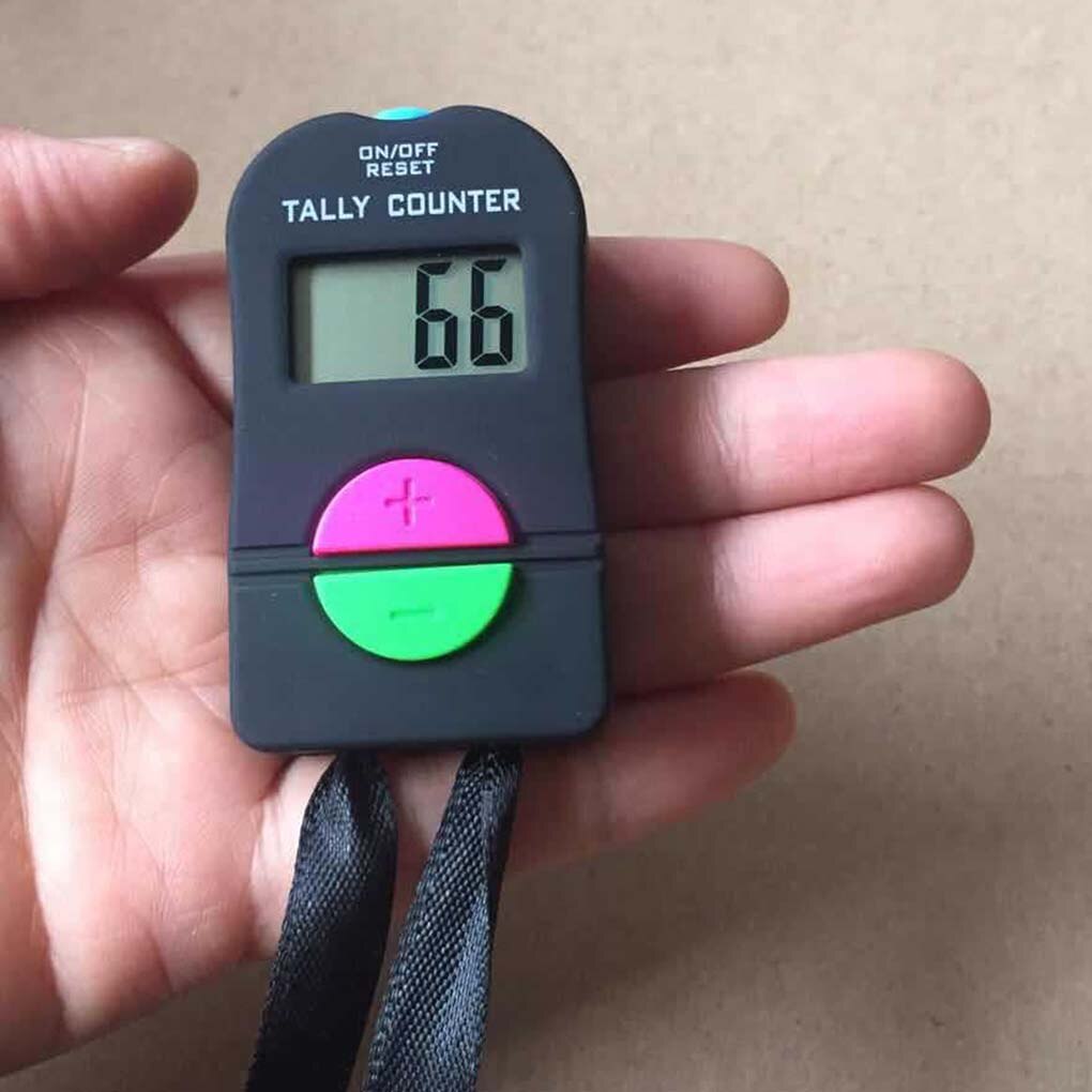 Digital Counter LCD Display Silicone Buttons Battery Powered Portable Counter with Beep Alert