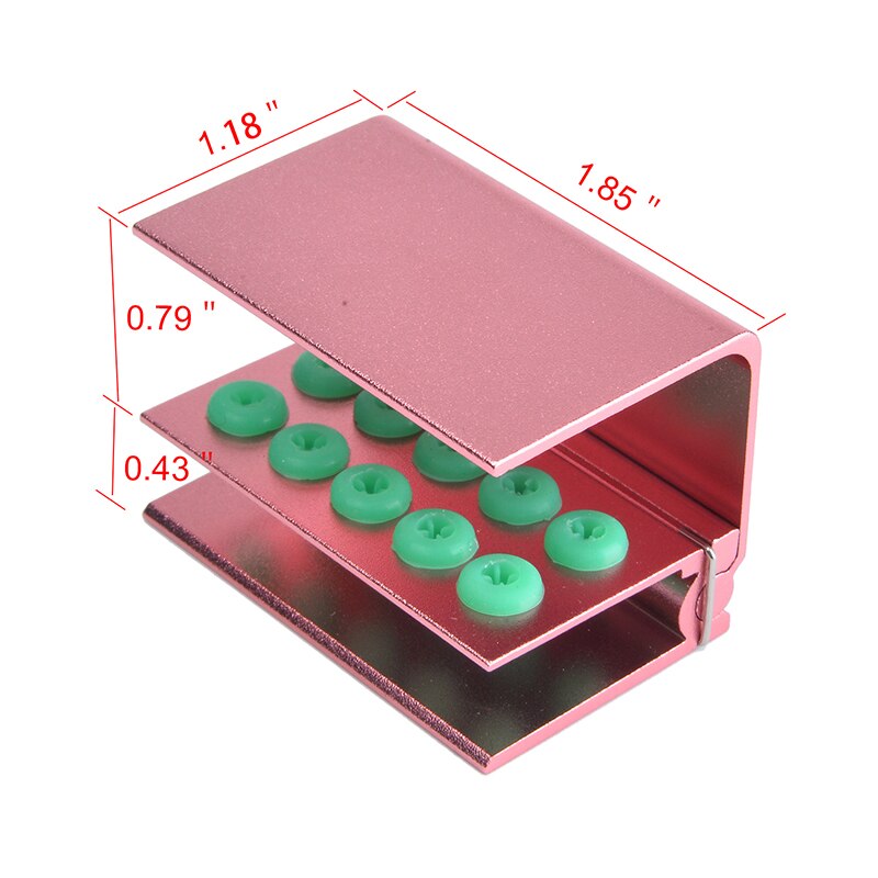 Dental Bur Box Burs Holder 10/16 Holes With Silicon For FG RA Bur 