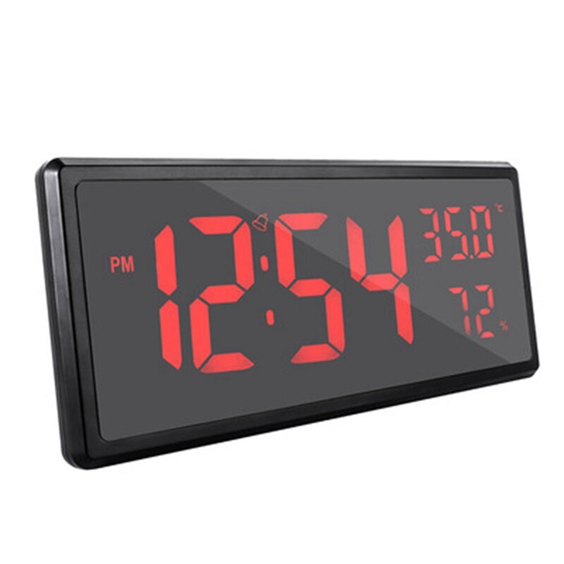 LED Digital Alarm Clock Temperature Date Display Desktop Mirror Clocks Home Table Decoration Electronic Clock: Red