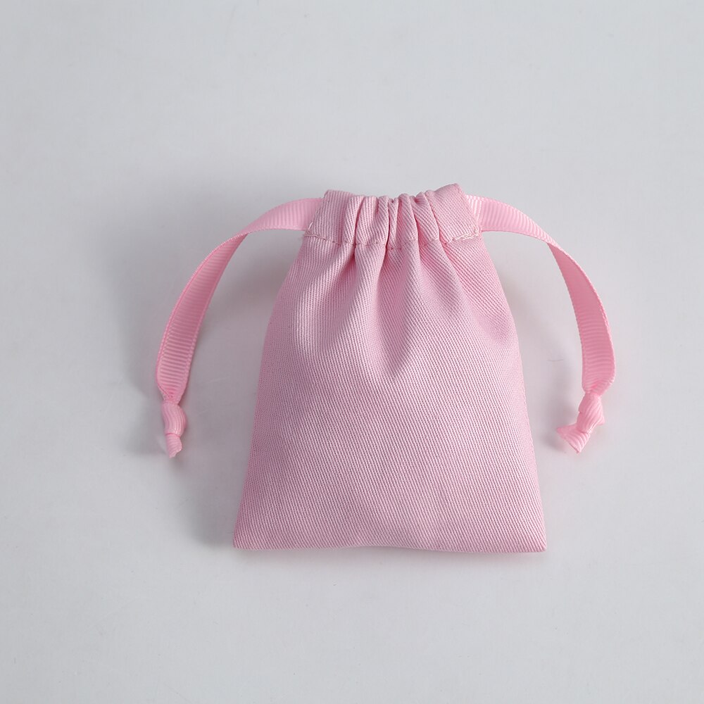 20Pcs Sieraden Verpakking Wedding Favor Tassen Kleine Katoenen Canvas Tassen Mini Tasje Ketting Oorbel Pouch: pink / 8x10cm