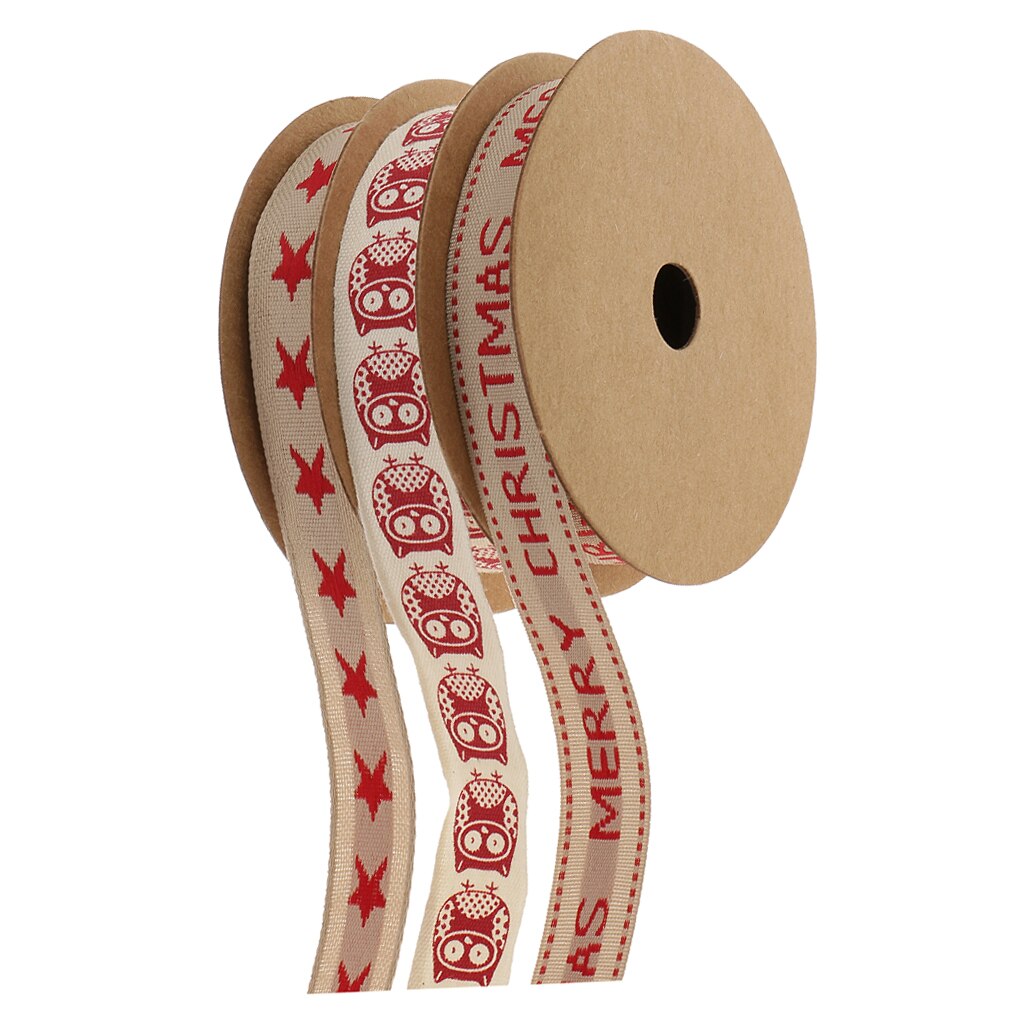 9 Meters Cotton Ribbons Fabric Trim for Xmas Christmas Wrapping for Sewing Crafts Decoration
