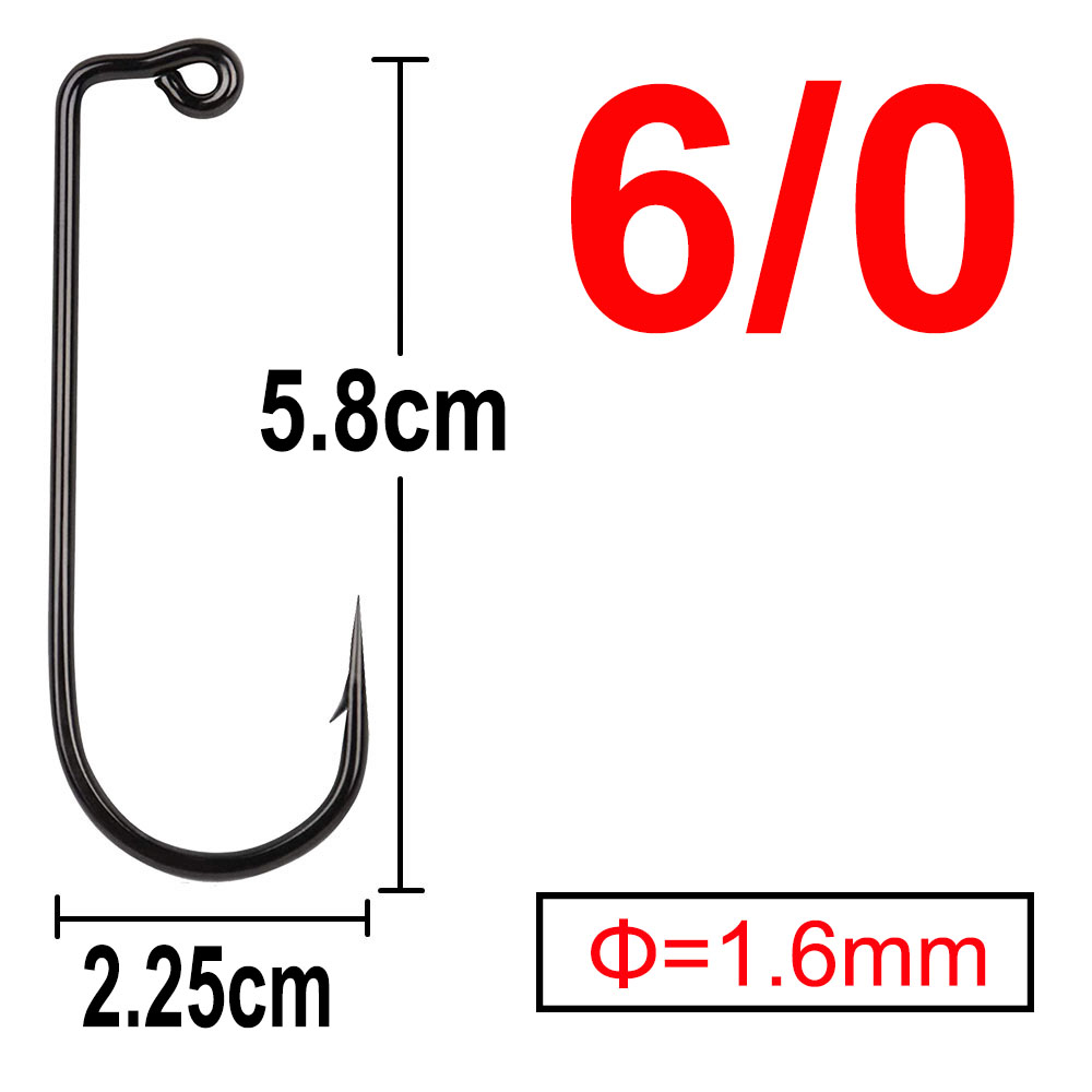 100 stks 90 Graden Jig Vliegbindset Sterke Draad Zoutwater Zoetwater Vis Haak Aberdeen jig vissen maat 6 4 2 1 1/0 tot 4/0 #: Black