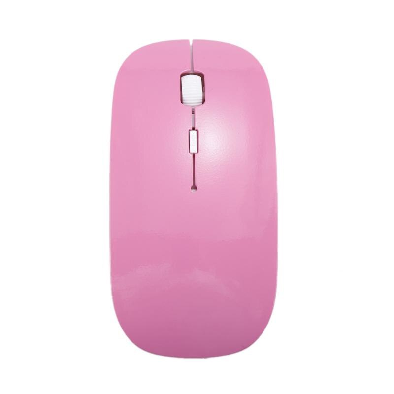 1600 DPI USB Optical Wireless Computer Mouse 2.4G Receiver Super Slim Mouse For Laptop PC Computer USB Receiver: type2 pink