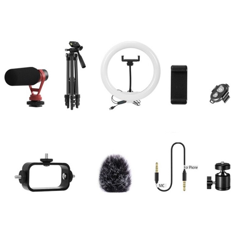 26cm Photo Ringlight Led Selfie Ring Light Phone Bluetooth Remote Lamp Photography Lighting Tripod with Microphone