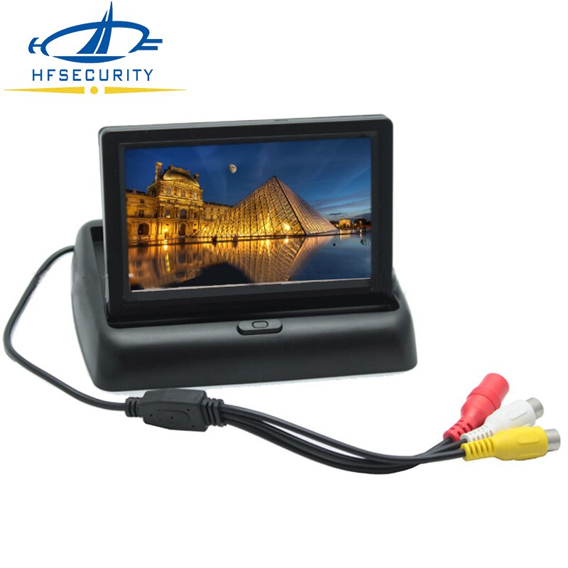 [HFSECURITY] 4.3Inch TFT LCD 272*480 Video Input For Rear View Backup Reverse Camera DVD VCD DC 12V Foldable Screen Monitor