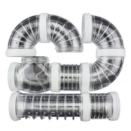 1 ensemble Excellent Tunnel de souris, Surface robuste, économie d&#39;espace, tuyau incurvé Hamster en plastique, Cage pour animaux de compagnie: White