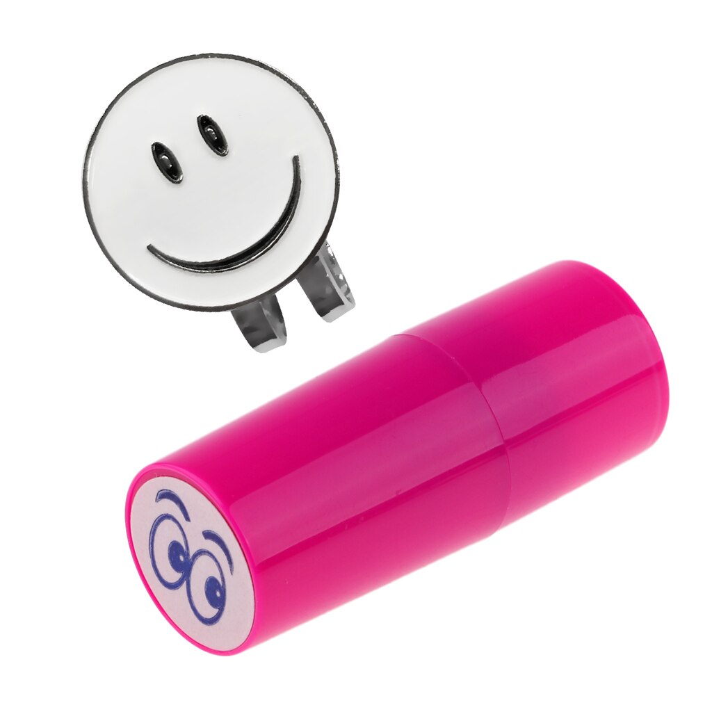 Face Golf Ball Marker with Magnetic Hat Clip Golf Ball Stamper Golfer Accessories for Club Giveaways Prize Keepsake