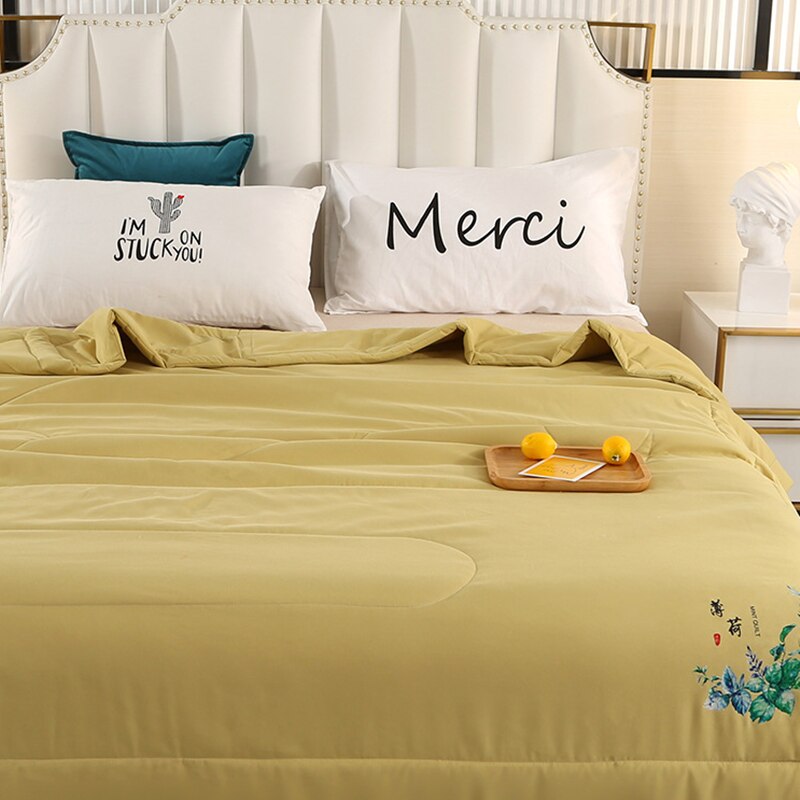 Mint Airconditioning Quilt Eenvoudige Japanse Stijl Zomer Koel Dekbed Enkel Dubbel Student Quilt: 1 / 150X200CM