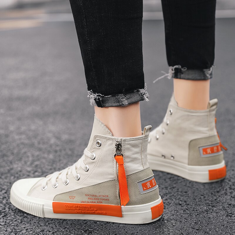 Heren high top herfst winter canvas sneakers mannelijke gevulkaniseerde schoenen casual schoenen comfortabele kleurrijke flats zapatillas