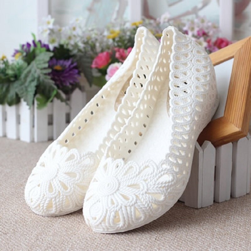 Sandalias de plástico con agujeros para mujer, zapatos de gelatina, para caminar, playa, 4h81 talla grande,: 38