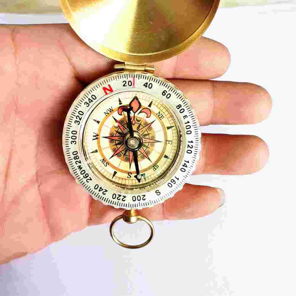 Portable Camping Compass Multi-function Hiking Compass Retro Survival Compass