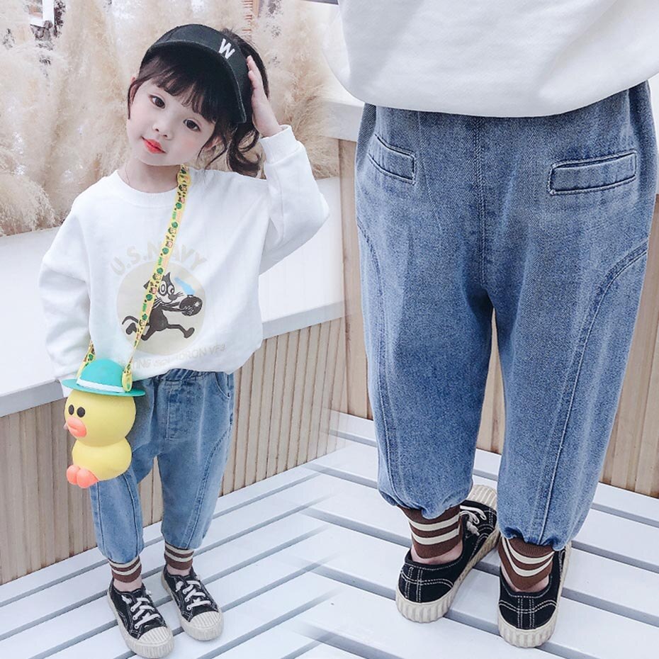 Jean pour filles Patchwork enfant en bas âge jean motif rayé jean Infantil Style décontracté enfant en bas âge fille vêtements