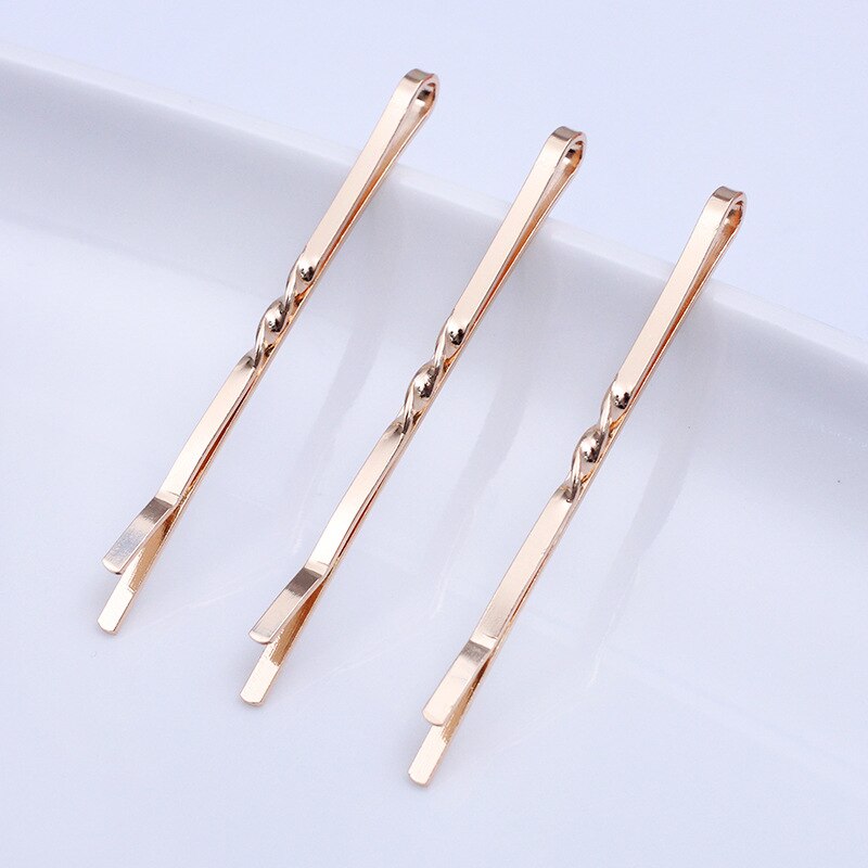 50 Pcs Metal Hair Pins - 55x2mm Geometric Twist Bobby Pins for Women - Classic Hair Accessories