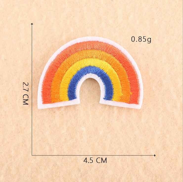 Pink Colourful Rainbow Smile Flower Iron On Embroidered Clothes Patches For Girl Women Clothing Stickers: hong caihong(C4-6